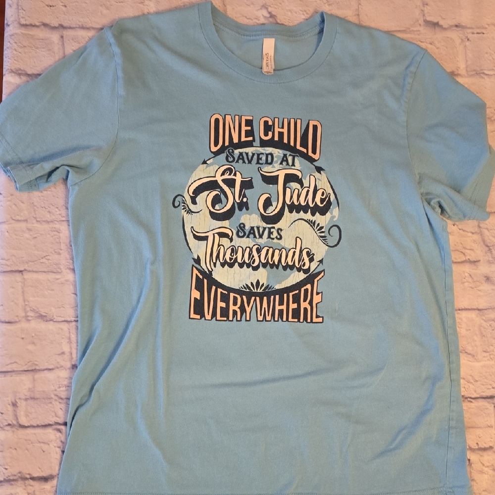 Bella Canvas Light Blue Tee with St. Jude Graphic